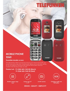 Telefono cellulare conchiglia s560 telefunken con lcd 2.8'' - [TFKGSMS560R]