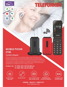 Cellulare telefunken s740 senior 4g gps nero a conchiglia - [TFKGSMS740B]