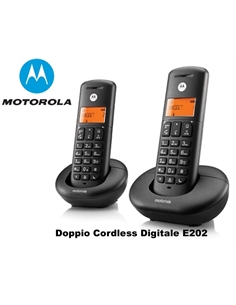 Telefono cordless doppio e202 motorola nero - [MOTOE202B]