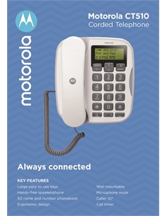 Telefono fisso con vivavoce e tasti grandi motorola ct510 - [MOTCT510W]