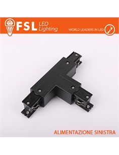 Fsl connettore forma t sinistra per binario trifase - colore nero - [FLT4-BTL]