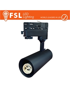 Proiettore a binario trifase nero - porta gu10 - [FLT4GU10B]