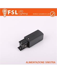 Fsl testata di alimentazione sinistra per binario trifase - colore nero - [FLT4-BPL]