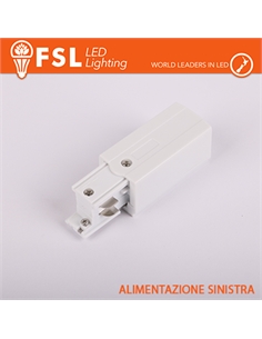 Fsl testata di alimentazione sinistra per binario trifase - colore bianco - [FLT4-WPL]