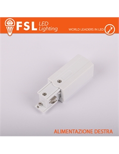 Fsl testata di alimentazione destra per binario trifase - colore bianco - [FLT4-WPR]