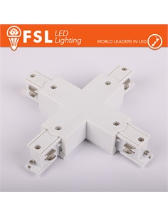 Fsl connettore forma x per binario trifase - colore bianco - [FLT4-WX]