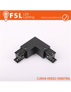 Fsl connettore forma l sinistra per binario trifase - colore nero - [FLT4-BLL]