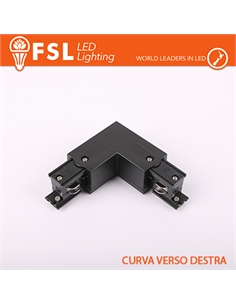Fsl connettore forma l destra per binario trifase - colore nero - [FLT4-BLR]