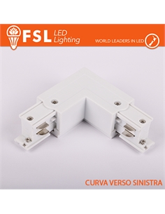 Fsl connettore forma l sinistra per binario trifase - colore bianco - [FLT4-WLL]