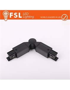 Fsl connettore forma l con angolo regolabile per binario trifase - colore nero - [FLT4-BA]