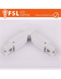 Fsl connettore forma l con angolo regolabile per binario trifase - colore bianco - [FLT4-WA]