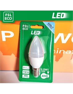 Lampada oliva blister - 5,5w 6500k e14 - [FLEC37B6W65K14]