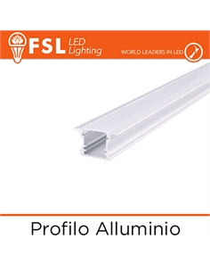 Barra  alluminio 6063 - incasso- 2m silver - [FLPA-REC2M]