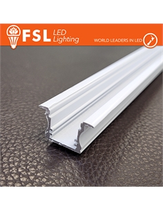 Barra  alluminio 6063 - incasso- 2m bianca - [FLPA-RECW2M]