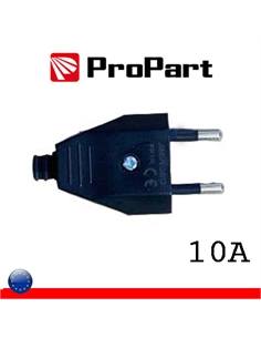Spina 10a 2 poli nera polybag angoli squadrati - [PESP1S-BKP]