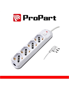 Multipresa 4pos bipasso/schuko + interrutt nuovo modello - [PEM3524-W]