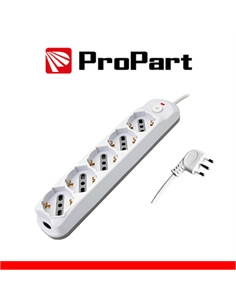 Multipresa 5pos bipasso/schuko + interrutt nuovo modello - [PEM3525-W]