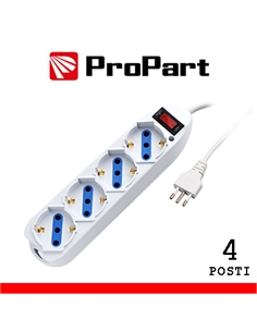 Multipresa 4pos bipasso/schuko spina10a +interr. - [PEM3514-W]