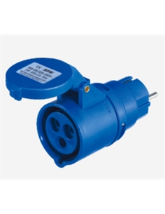 Adattatore presa indust. spina schuko 16a 2p+t 220-250v ip44 - [PEI213012]