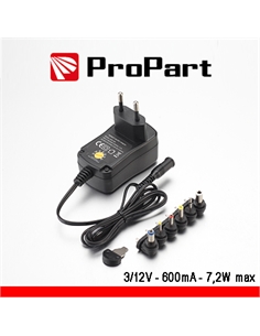 Alimentatore switching multitensione 3-12v 600ma 7.2w max - [PEAV-312V600]