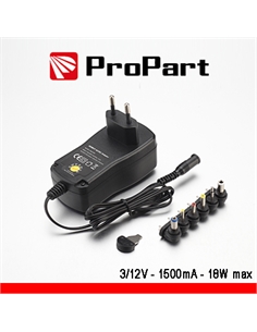 Alimentatore switching multitensione 3-12v 1500ma 18w max - [PEAV-312V1500]