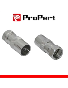 Adattatore antenna tv 75 ω spina f - presa tv 9.5mm metallic - [TR-CADSFPT-M]