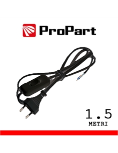 Cavetto con interruttore 1.5m spina10a 2poli nero polybag - [PES203088-BKP]