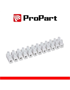 Morsettiera bianc 12poli 6a-6 mm2 forma a u 380v stecca10pz - [PECT1206]