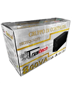Gruppo Di Continuità 800VA 480W 2 Uscite Bivalenti AC Restart UPS800VA, Trustech - [TRU-UPS800VA]