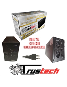 Gruppo Di Continuità 800VA 480W 2 Uscite Bivalenti AC Restart UPS800VA, Trustech - [TRU-UPS800VA] 2