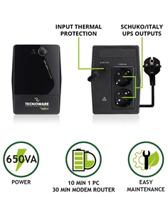 Gruppo di Continuità ERA PLUS, 2 Schuko, Software, Protezione Blackout e Sbalzi tensione per PC, Modem, Videosorveglianza, Punto 2