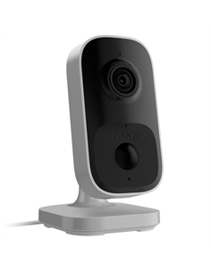 Ajax IndoorCam Telecamera IP Cube 4 Mp IA integrata, IR 8 m, PIR fino a 4 m, audio bidirezionale, Wi-Fi 2.4 GHz, Colore bianco -
