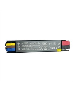 Alimentatore ULTRA SLIM switching 12Vdc - 3A - 36W in box metallico, morsetto di giunzione rapido con leve, P20 - [UN-MI-36W-12V