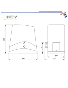 Motoriduttore per cancelli scorrevoli fino a 2000 Kg, 230 Vac, centrale CT102, con finecorsa magnetici ed elettrofreno. Pignone  2
