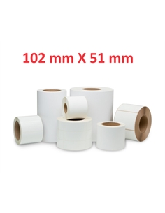 Opaco white roll adesivo 102mm x 51mm, 650 labels,diametro 40mm ad inchiostro - [JICH102X51WT]