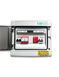 Quadro AC/DC Monofase 3kW 1 Stringa 1 MPPT 20A 230V / 20A 600VDC Centralino IP65 12 Moduli versione con Interruttore Magnetoterm