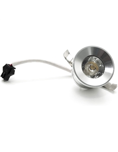 Faretto punto luce da 1W 80 lumen, luce naturale 4000k da incasso rotondo, colore acciao satinato - [UN-P-31-1N]