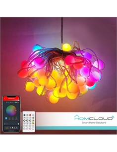 Catena 66 sfere luminose smart rgb-ic wi-fi + bluetooth 10m ip65 - [HY-G10M]