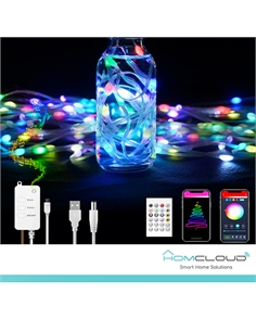 Corda in pvc di luci decorative smart rgb-ic outdoor wi-fi + bluetooth 10m ip65 - [HY-F10M]