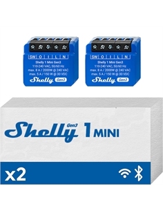 Shelly mini 1 gen3 double pack- smart relay 8a ac/dc wifi/bt - [SH-MINI1G32P]
