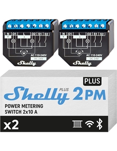 Shelly plus 2pm double pack - smart relay 16a  ac/dc wifi - [SH-PLUS2PM2P]