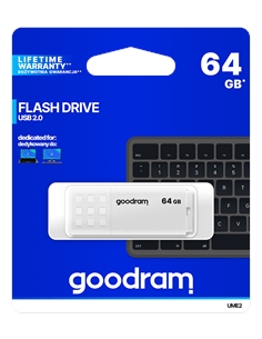Pendrive goodram 64gb ume2 white usb 2.0 - retail blister - [GRUME2-0640W0R1]