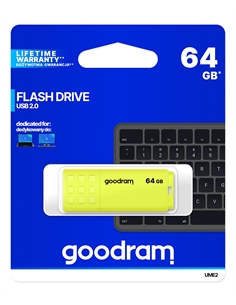Pendrive goodram 64gb ume2 yellow usb 2.0 - retail blister - [GRUME2-0640Y0R1]