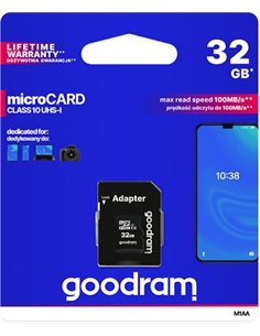 Microsd 32gb card class 10 uhs i + adapter - retail blister - [GR-M1AA-0320R11]