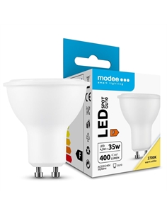 Modee Lighting Lampadina LED Spot Allu-Plastica 4,5W GU10 110° 2700K (400 lumen) ERP - [ML-GU10P2700K4,5W]
